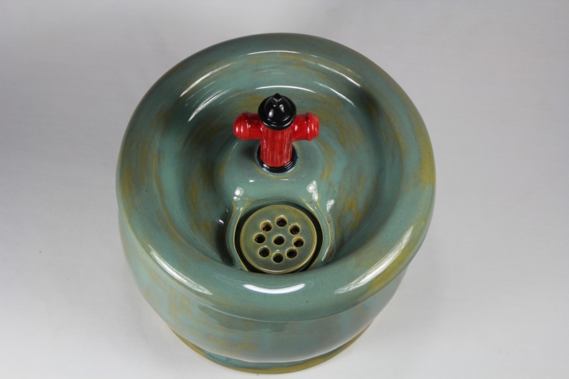 pet drinking fountain with fire hydrant spout