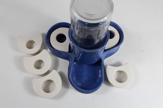 Pumpless EBI-Fountain with 1 hole and clear glass bottle reservoir